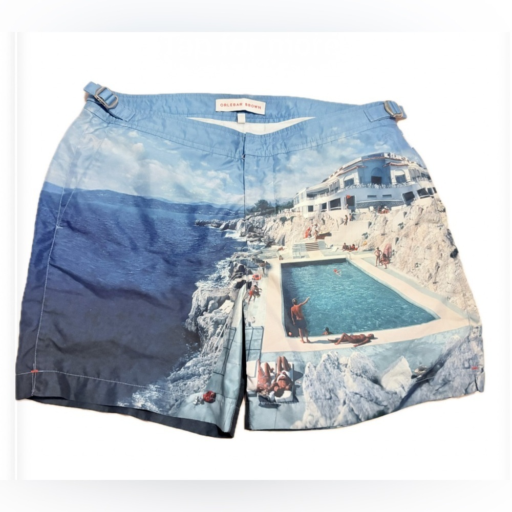 ORLEBAR BROWN Hulton Geddy Roc Pool 2 Print Bulldog Swim Shorts Size 32 Msrp$395 - Picture 2 of 6
